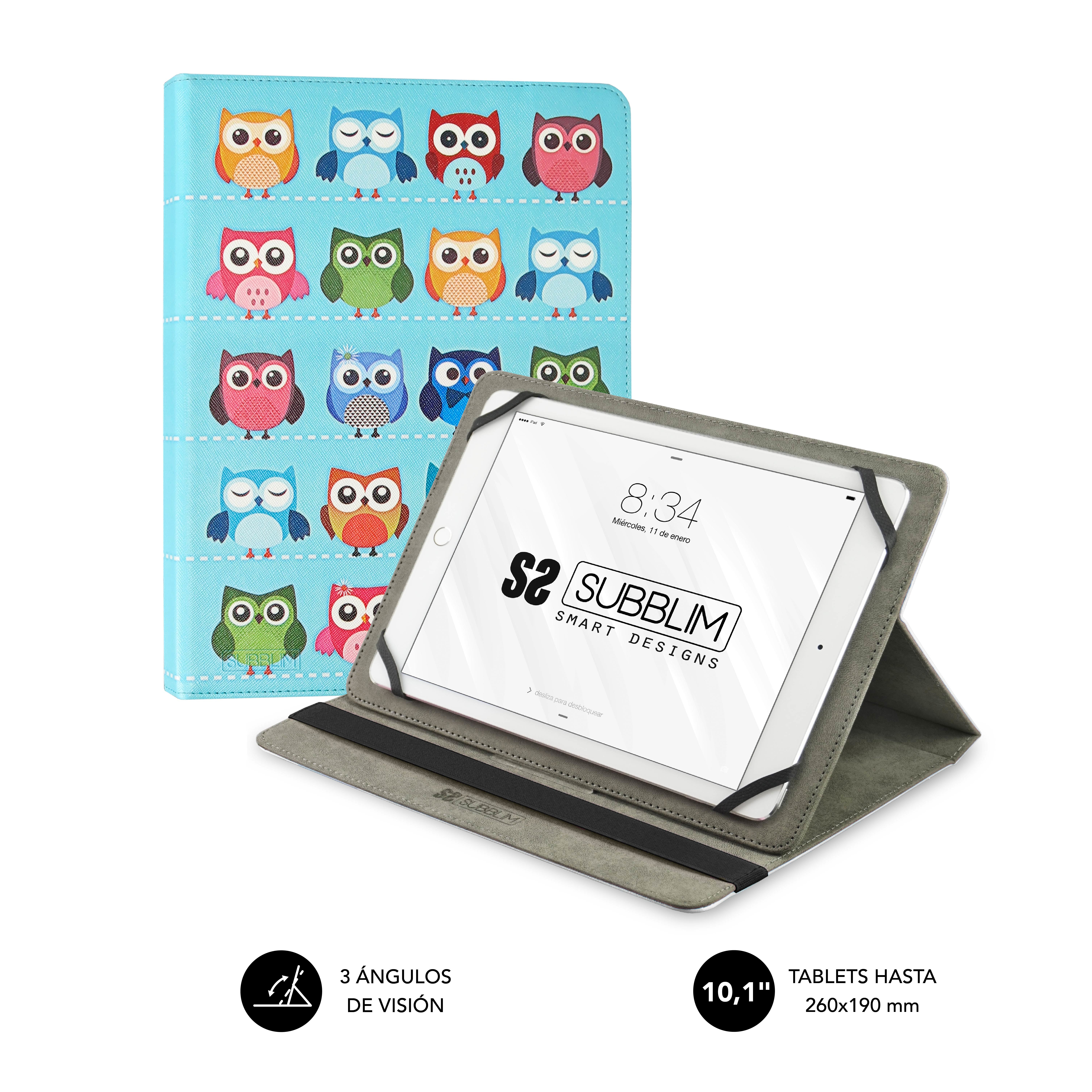 SUBBLIM Funda Tablet TRENDY CASE OWLS 10.1"