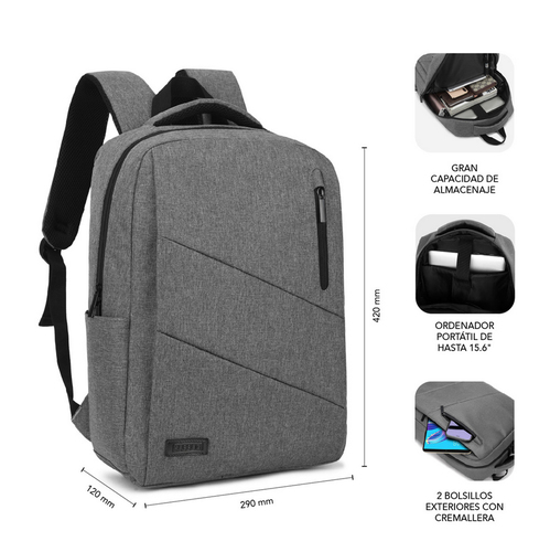 SUBBLIM Mochila Portatil City Backpack 15,6" Grey