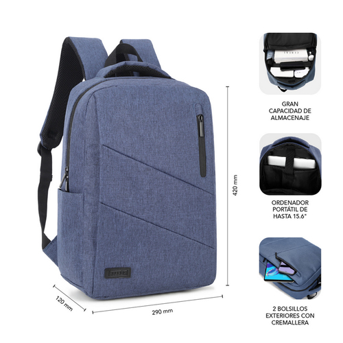SUBBLIM Mochila Portatil City Backpack 15,6" Blue