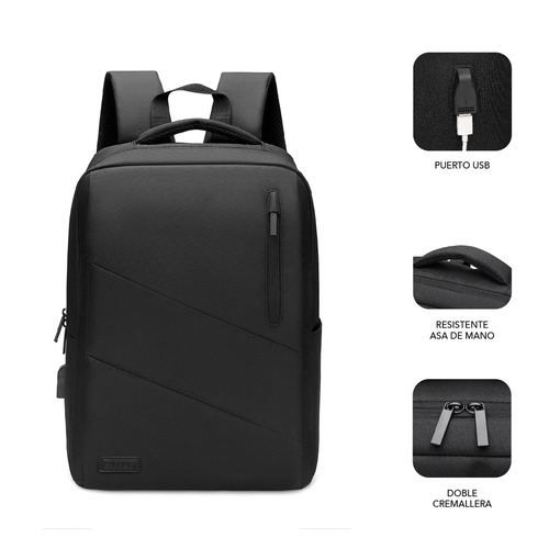 SUBBLIM Mochila Portatil City Backpack 15,6" Black