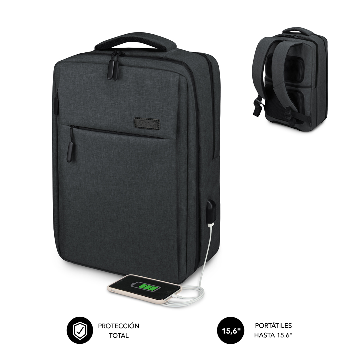 SUBBLIM Mochila Traveller Airpadding Backpack 15,6" Grey