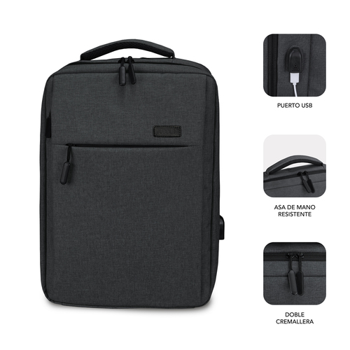 SUBBLIM Mochila Traveller Airpadding Backpack 15,6" Grey