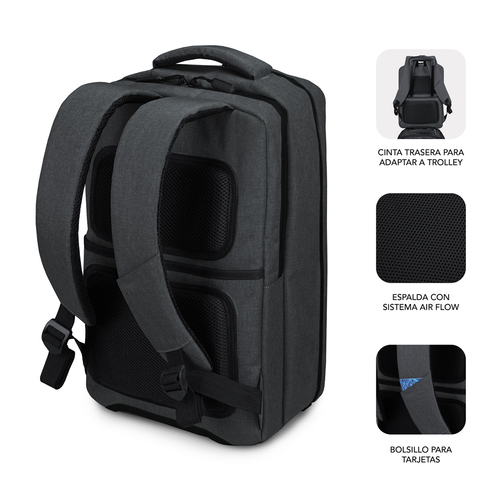 SUBBLIM Mochila Traveller Airpadding Backpack 15,6" Grey