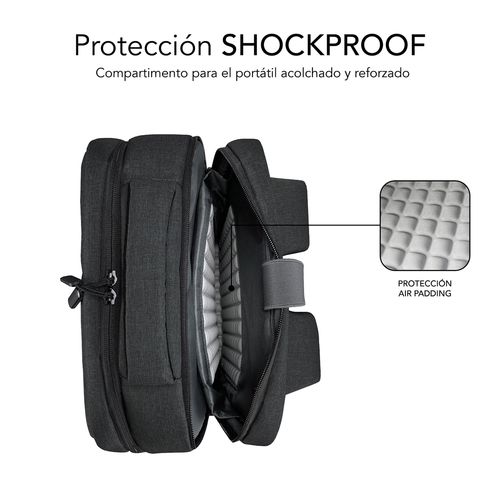 SUBBLIM Mochila Traveller Airpadding Backpack 15,6" Grey