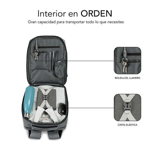 SUBBLIM Mochila Traveller Airpadding Backpack 15,6" Grey