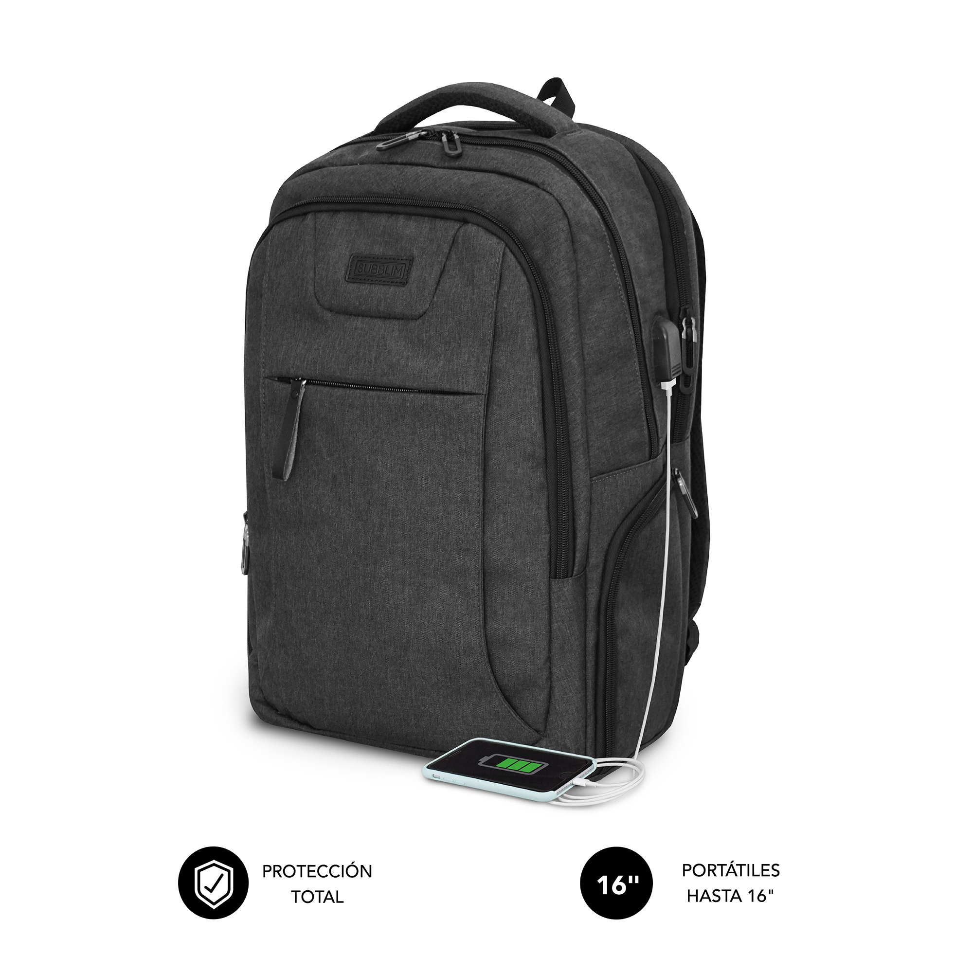 Sacoche pour Portable Subblim SUBBP-4PA2100 Noir