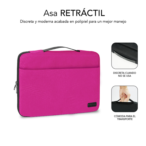 SUBBLIM Maletin Funda Ordenador Elegant Laptop Sleeve 13,3-14" Pink
