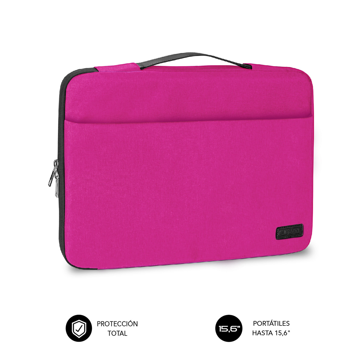 SUBBLIM Maletin Funda Ordenador Elegant Laptop Sleeve 15,6" Pink