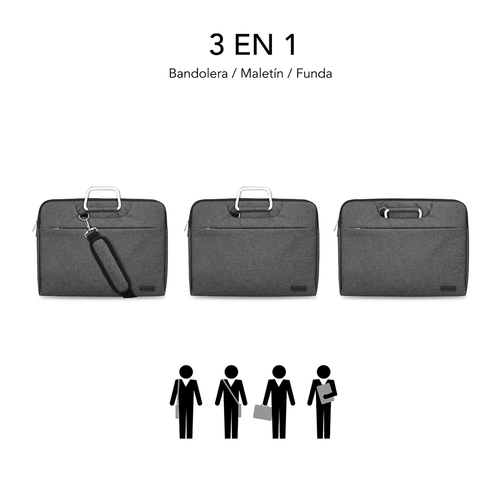 SUBBLIM Maletin Business Laptop Sleeve 13,3-14" Grey