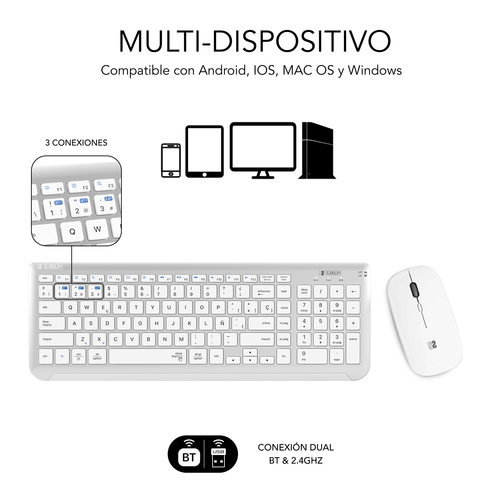 SUBBLIM Combo Dual Prestige Extendido Plata/Blanco