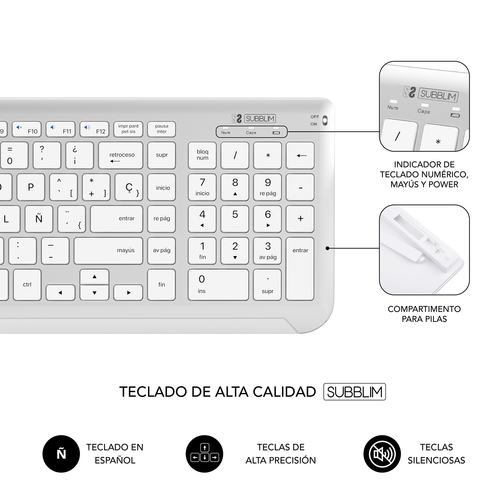 SUBBLIM Combo Dual Prestige Extendido Plata/Blanco