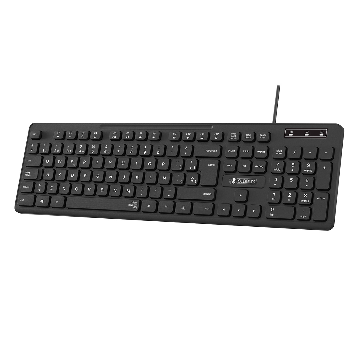 SUBBLIM Teclado Business Slim Silencioso con cable USB