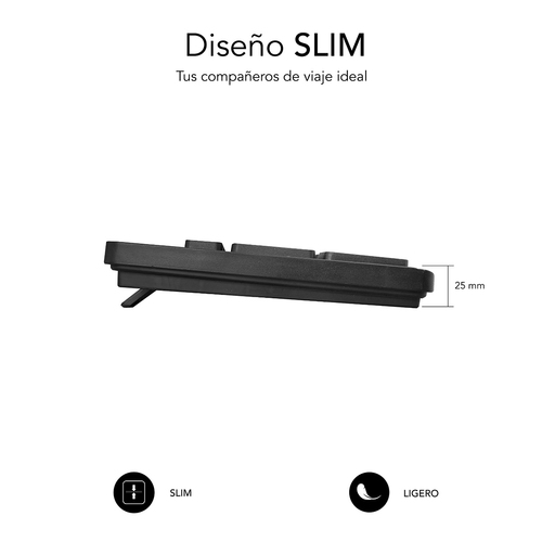 SUBBLIM Teclado Business Slim Silencioso con cable USB