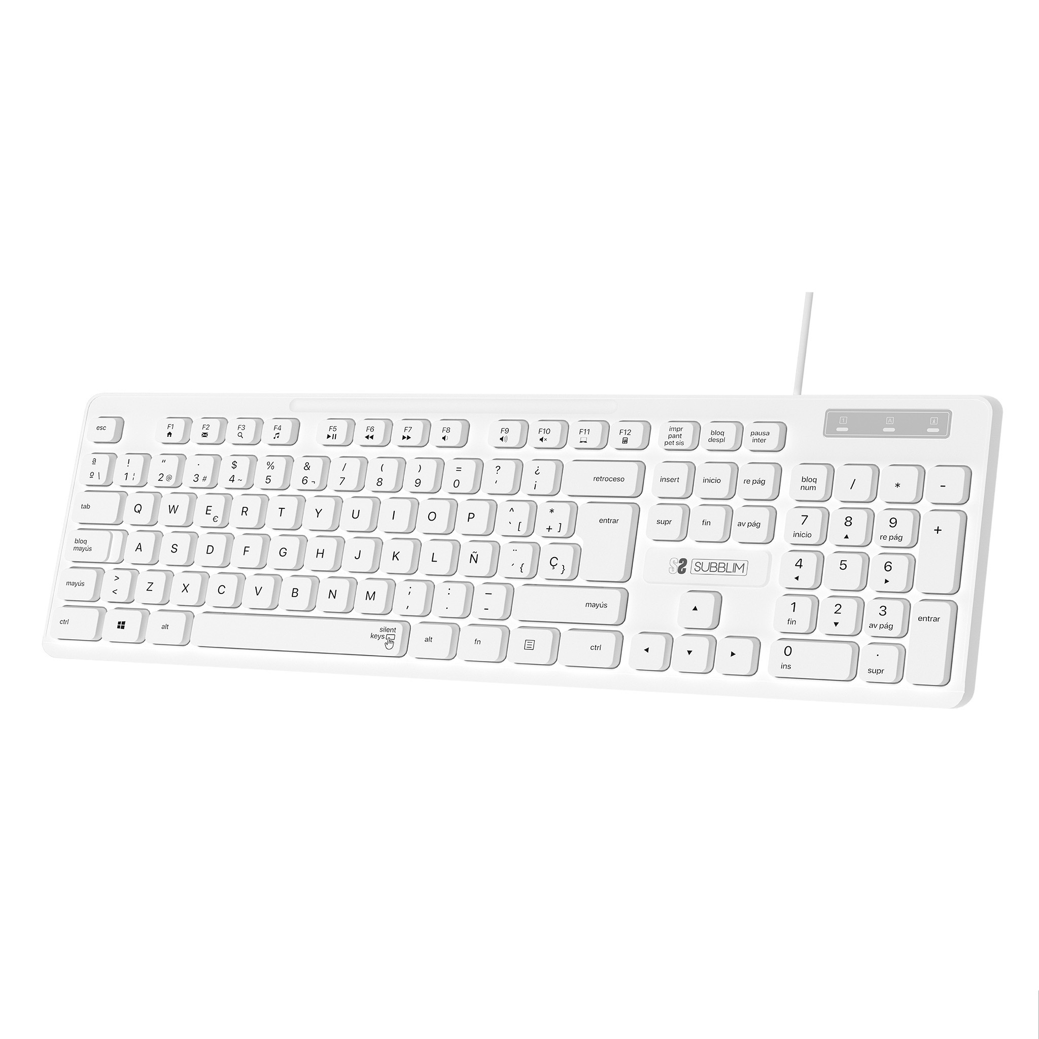 SUBBLIM Teclado Business Slim Silencioso con cable USB B