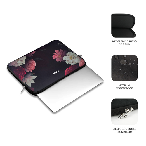 SUBBLIM Trendy Sleeve Neo Flowers 15,6"
