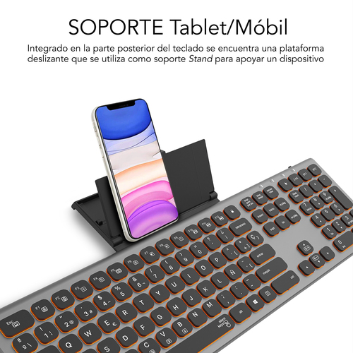 SUBBLIM Teclado Bluetooth/2.4G Master iluminado Ext G/N