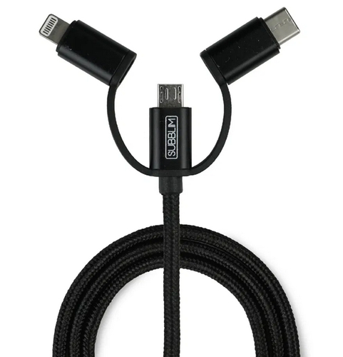 SUBBLIM Cargador ABS Dual Wall Charger 2.4A+Cable 3in1 Black