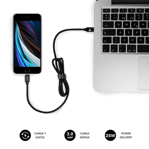 SUBBLIM Cargador Smart charger PD25W+QC3.0+C to C/Lightning cable B