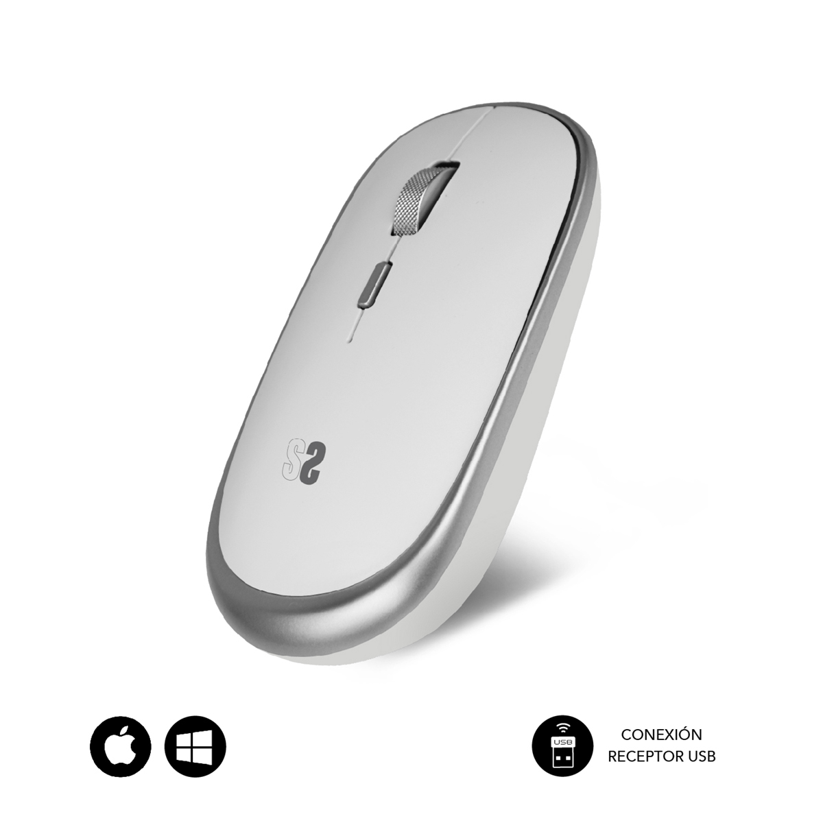 SUBBLIM Raton Wireless Mini Mouse Silver