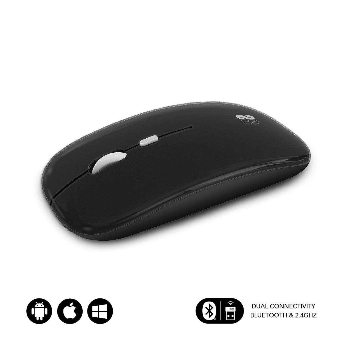 SUBBLIM Raton Dual Flat Mouse Black Rechargeable