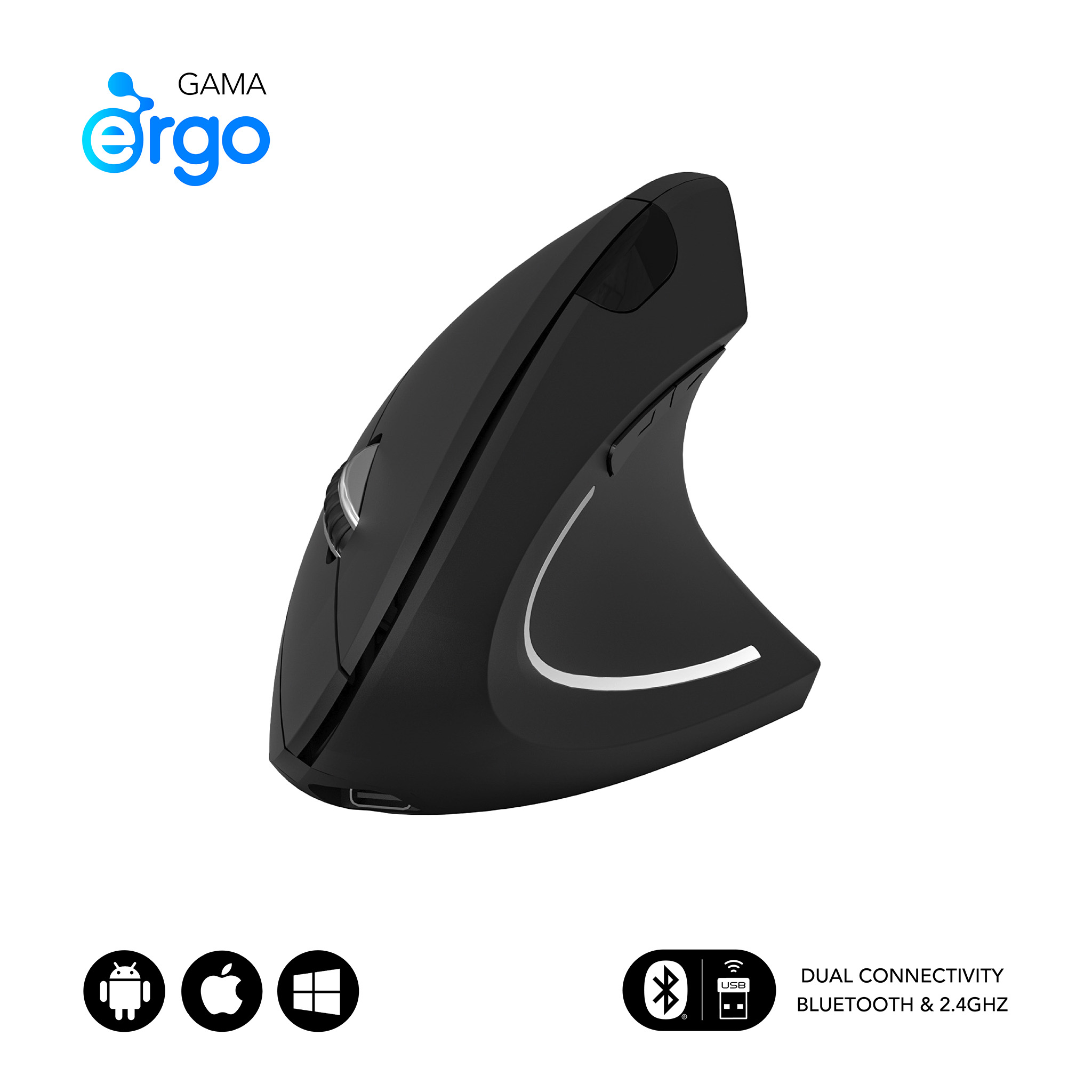 SUBBLIM GLIDE VERTICAL ERGO DUAL MOUSE BATTERY B
