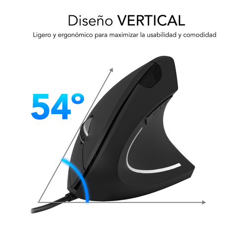 SUBBLIM GLIDE VERTICAL ERGO WIRED MOUSE BLACK