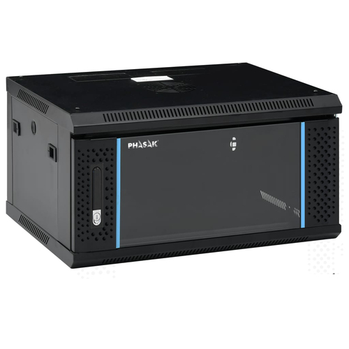 PHASAK Rack mural 19" Phasak Pro  6U  600x450 Montado (Incluyen 2 vent, bolsa tornilleria)