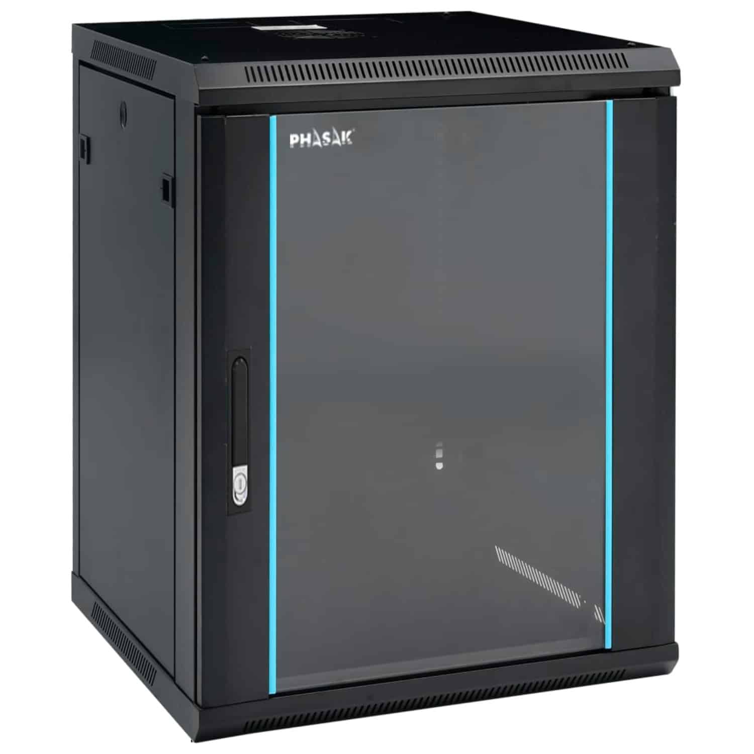 PHASAK Rack mural 19" Phasak Pro 15U 600x450 Montado (Incluyen 2 vent, bolsa tornilleria)
