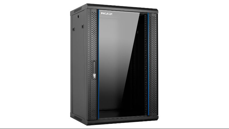 PHASAK Rack mural 19" Phasak Pro  18U  600x450 Montado (Incluyen 2 vent, bolsa tornilleria)