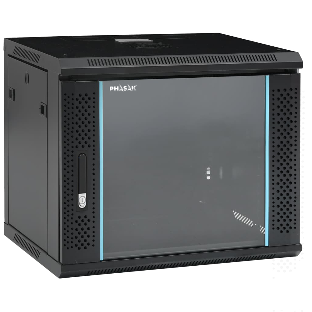 PHASAK Rack mural 19" Phasak Pro 9U 600x450 Desmontado (Envio Flat Pack) (Incluyen 2 vent, bolsa tornilleria)