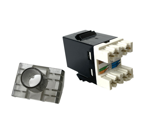 PHASAK Conector Keystone UTP RJ 45 Hembra Cat. 6 Dual Block Phasak 180º negro