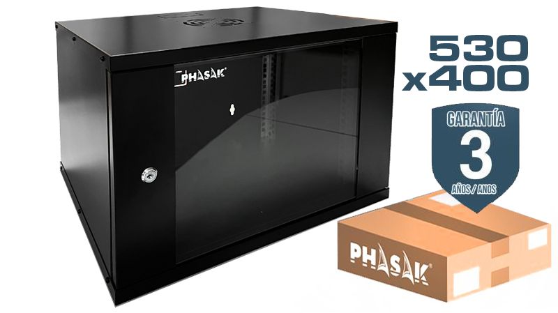 PHASAK Rack mural 19" Phasak Eco 7U  530x400 Desmontado (Envio Flat Pack)