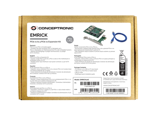 Conceptronic Tarjeta Expansion Puertos PCIex1 a 4x PCIex1
