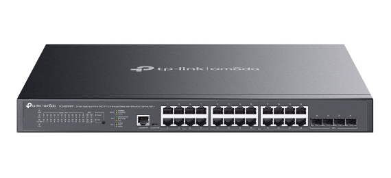 TP-LINK Switch Omada L2+ de 24 puertos Gigabit y 4 SFP+ a 10G, con 16 PoE+ y 8 PoE++