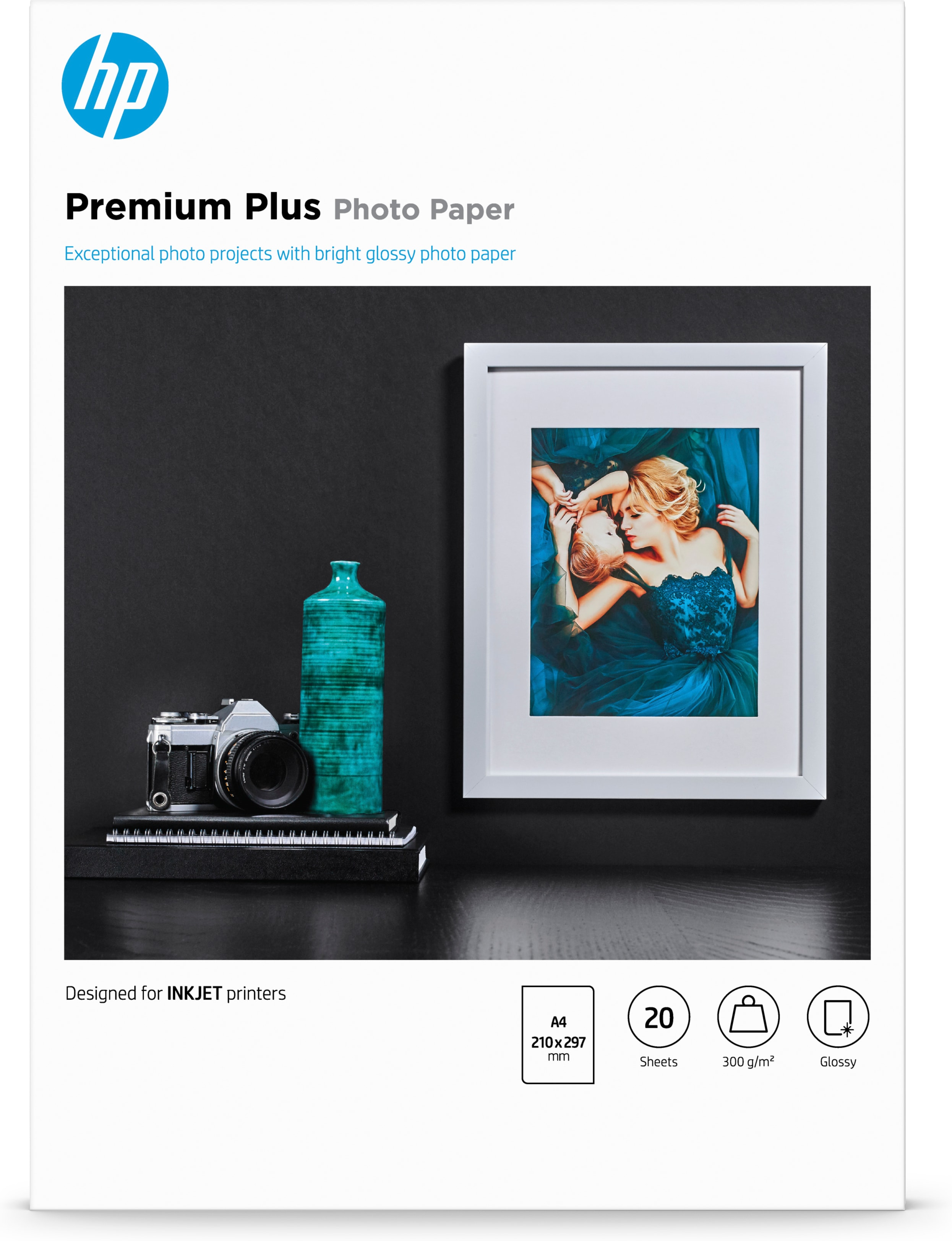 HP Papel fotgrafico brillante 20 A4 300gr.