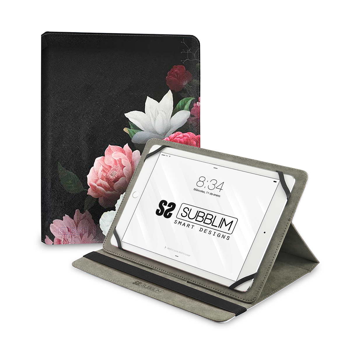 SUBBLIM funda de tablet Trendy Case Rosas 11"