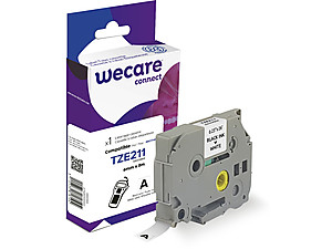 ARMOR WECARE Etiqueta Blanca Texto negro para BROTHER TZE211 6MM*8M (pedir cajas 4)