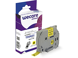 ARMOR WECARE Etiqueta Amarilla Texto Negro para BROTHER TZE631 12MM*8M