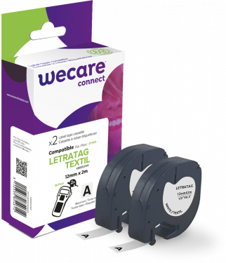 ARMOR WECARE Etiqueta Blanca Texto negro para DYMO S0718850 12MM*2M