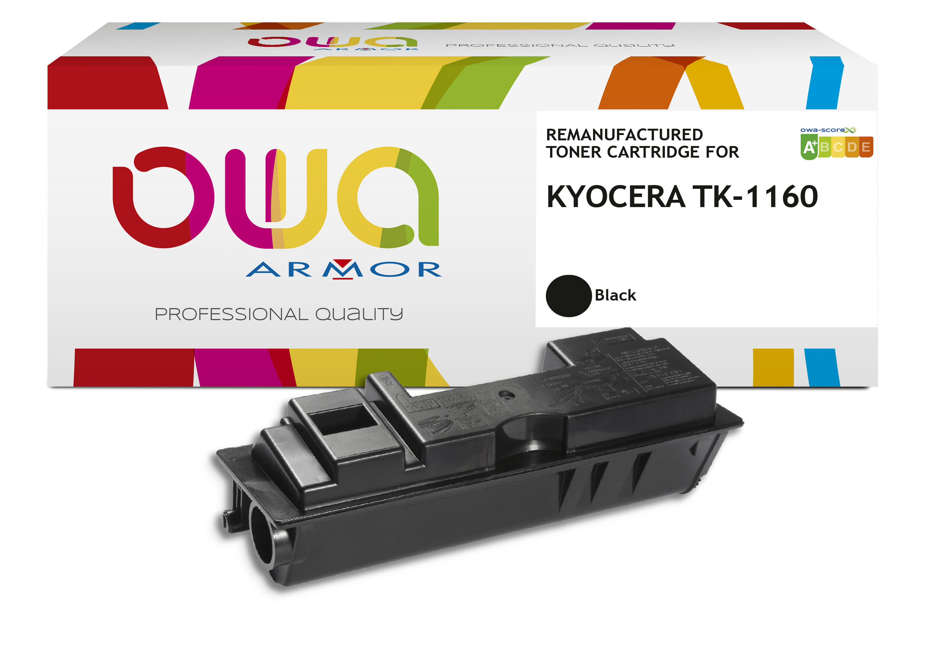ARMOR OWA Toner remanufactured para KYOCERA TK1160 Black JUMBO, doble rendimiento, 14.400p
