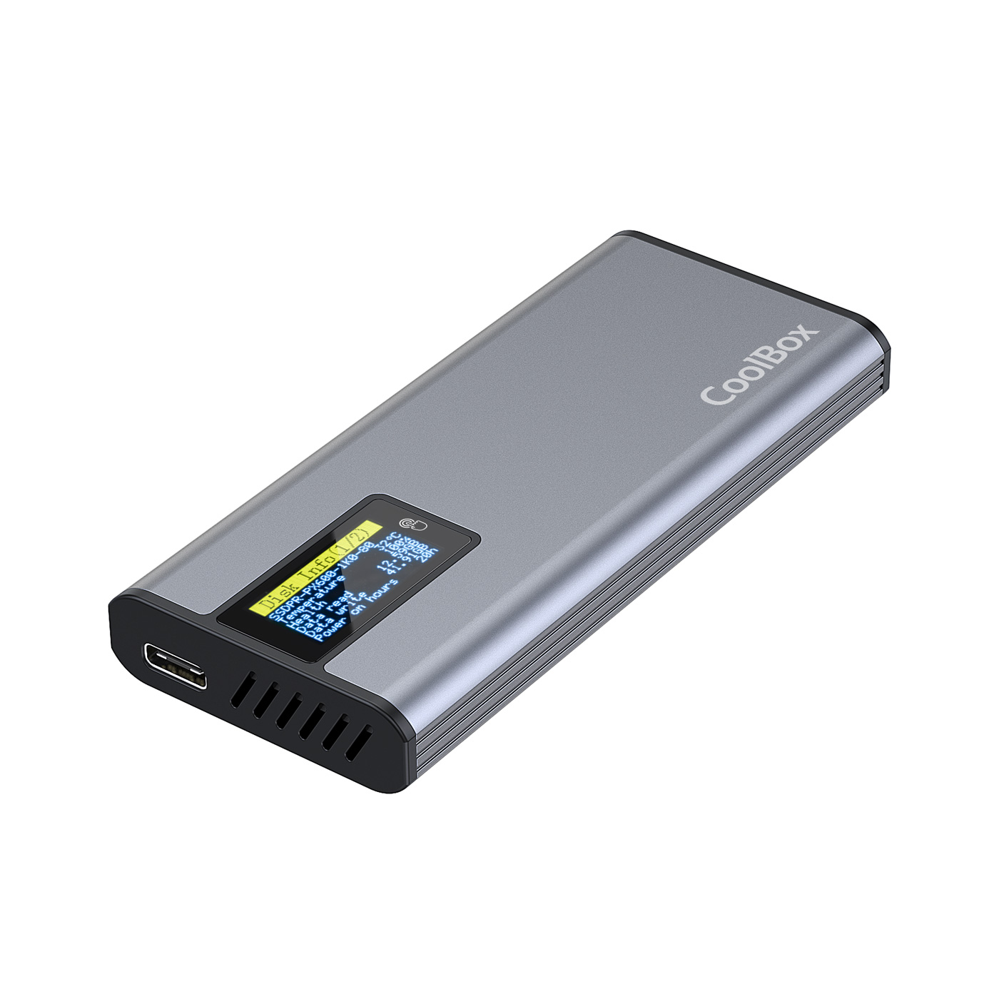 COOLBOX CAJA SSD M.2 NVME/SATA LCD COOLBOX MINICHASE PS32