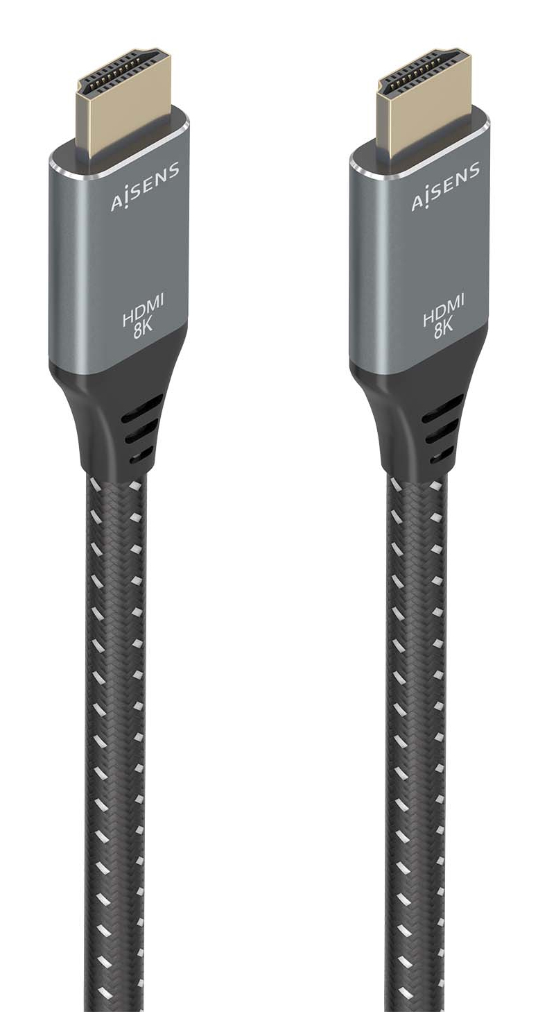 AISENS - CABLE HDMI V2.1 ULTRA ALTA VELOCIDAD / HEC 8K@60HZ 48GBPS, A/M-A/M, GRIS/NEGRO, 10M