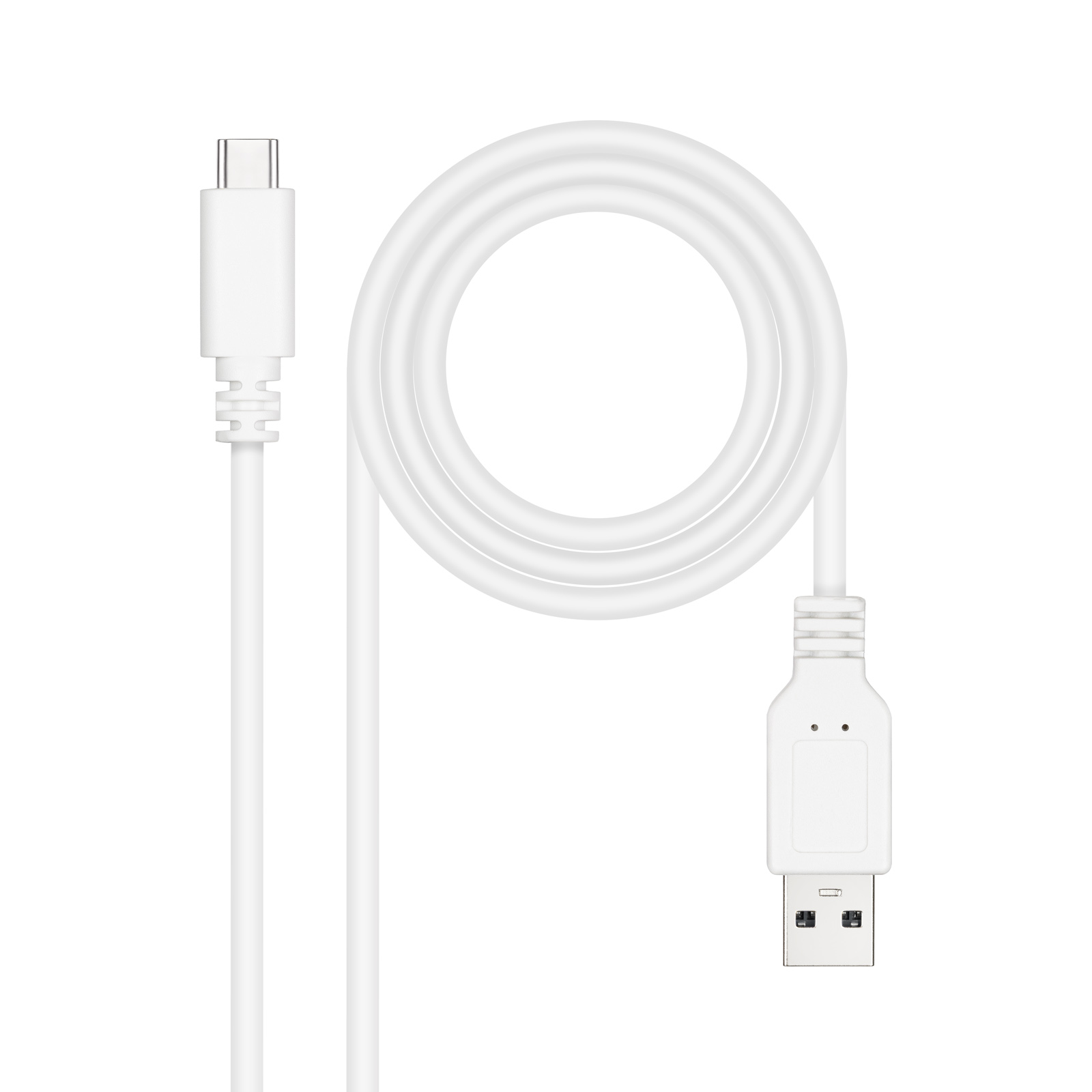 NANOCABLE CABLE USB 2.0 3A, TIPO USB-C/M-A/M, BLANCO, 0.5 M
