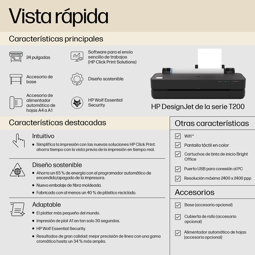 HP DesignJet T250 24-in Printer(Edición 2025)
