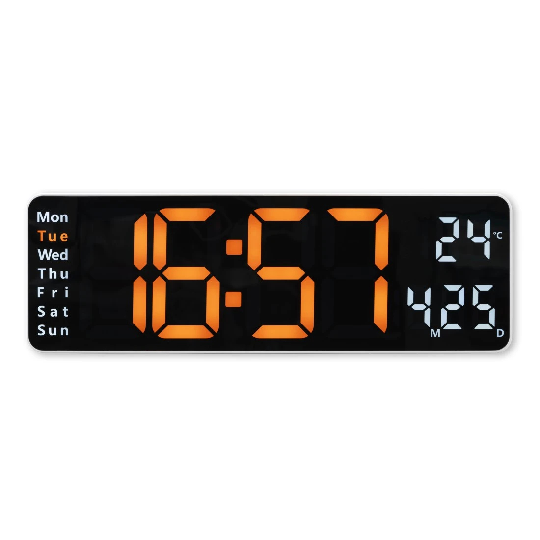 HAMA Reloj de Pared digital c/Termometro Santa Cruz, Blanco