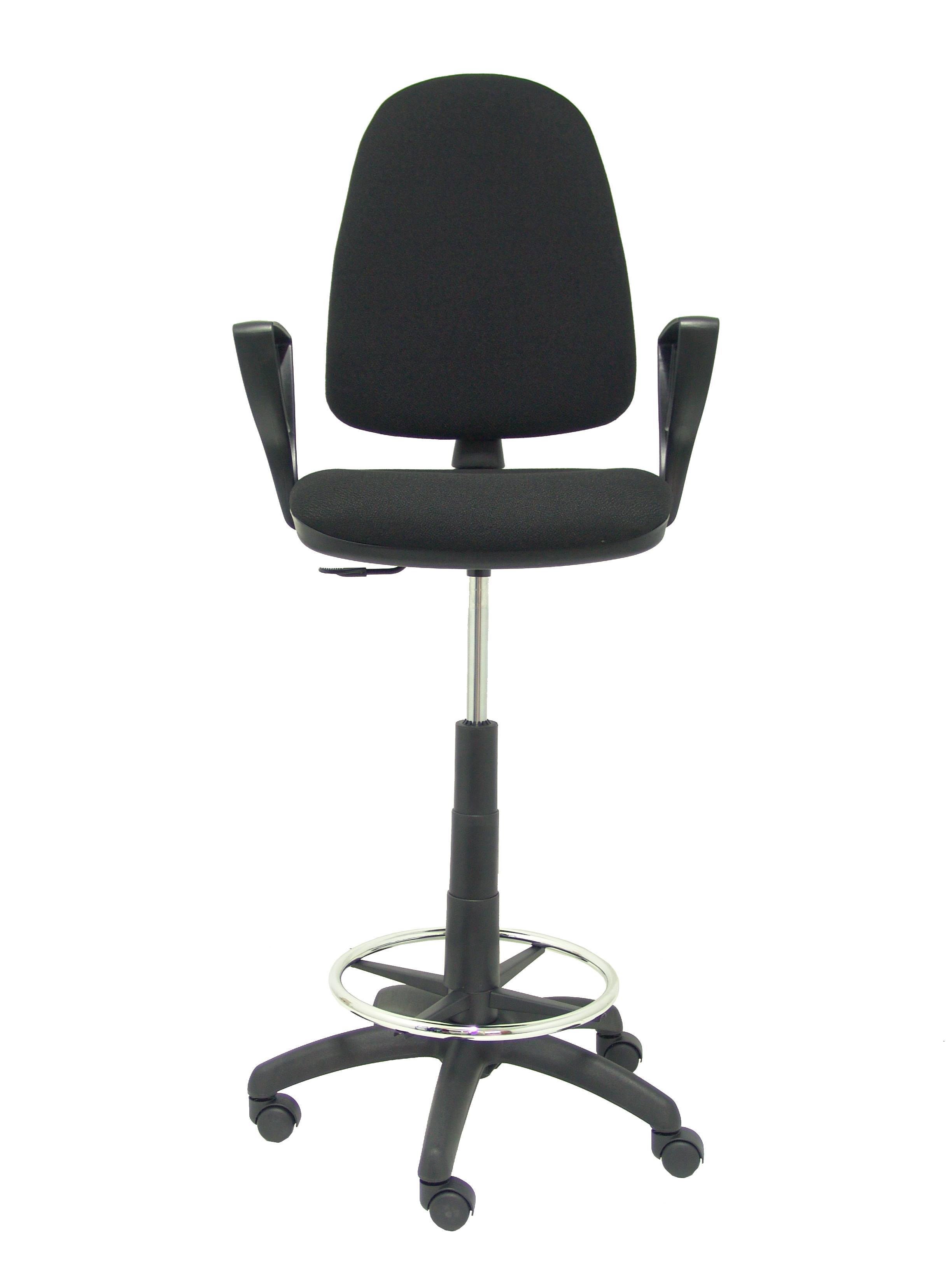 PIQUERAS Y CRESPO Taburete Aýna bali negro con brazos fijos