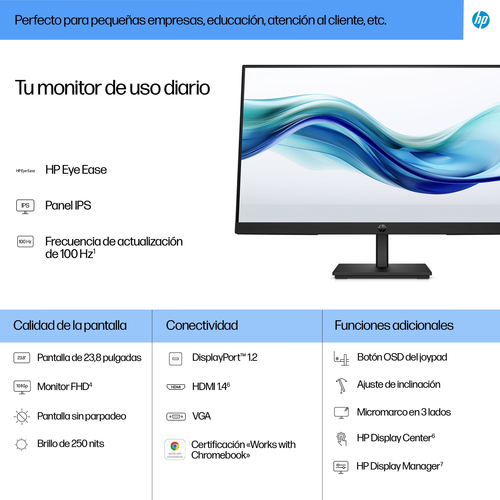 HP Monitor Series 3 PRO 324PF / 23,8" / FHD / VGA-HDMI-DisplayPort