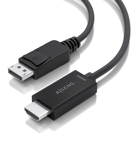 AISENS - CABLE CONVERSOR DISPLAYPORT A HDMI 4K@60HZ, DP/M-HDMI/M, NEGRO, 2.0M