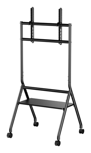 AISENS - SOPORTE DE SUELO ECO CON RUEDA, 1 BANDEJA PARA PANTALLA INTERACTIVA/TV 80KG DE 37-86, NEGRO