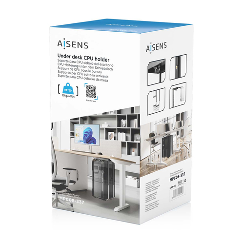 AISENS - SOPORTE ALTURA PERSONALIZABLE PARA CPU POR DEBAJO DE ESCRITORIO